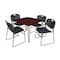 Kee/Zeng Kee Square Table & Chair Set, Wood, Metal, Polypropylene Top TB3636MHBPCM44BK - alternate 1
